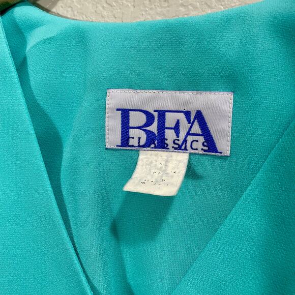 Vintage 90s Teal Boxy Button-Front Top by BFA Classics Women's Size XL - Picture 5 of 8